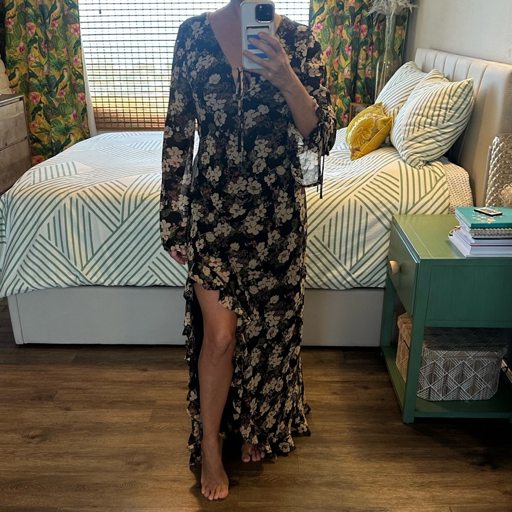 ASTR THE LABEL Floral Long Sleeve Maxi Dress NEW sz L - Picture 3 of 13